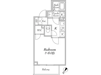 ルネサンスコート高田馬場カルム(1K/4階)の間取り写真