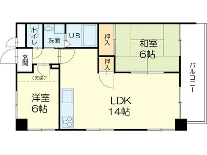 ピアイースト姫路白浜(2LDK/3階)の間取り写真