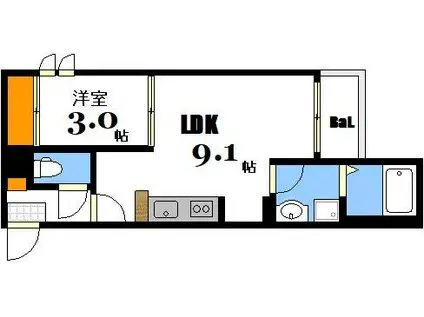 REGALEST LA NOBLE(1LDK/3階)の間取り写真