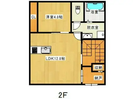 SIRIUSS棟(1LDK/2階)の間取り写真