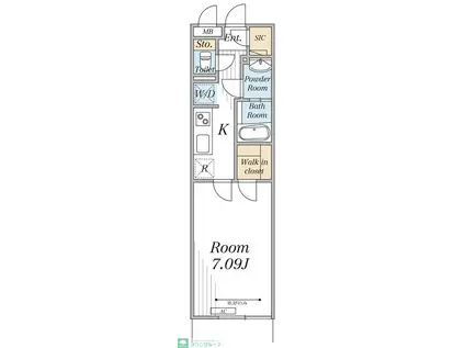 リブリ・検見川浜(1K/3階)の間取り写真