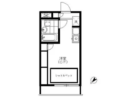 ラ・レジダンス・ド・グランドゥール(ワンルーム/2階)の間取り写真