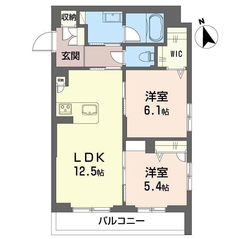 LE CHAINON(2LDK/1階)の間取り写真