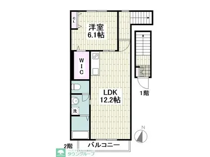 MAISONエーデル(1LDK/2階)の間取り写真