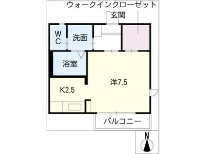 ノーブルパーク(1K/2階)の間取り写真