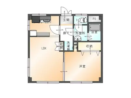 西開発ビル(1LDK/3階)の間取り写真