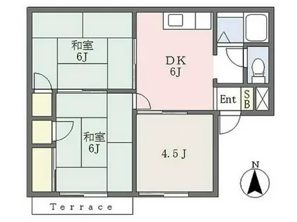 サンハイツ(3DK/1階)の間取り写真