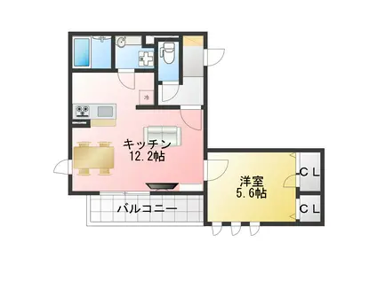 ALIVIO TK(1LDK/3階)の間取り写真