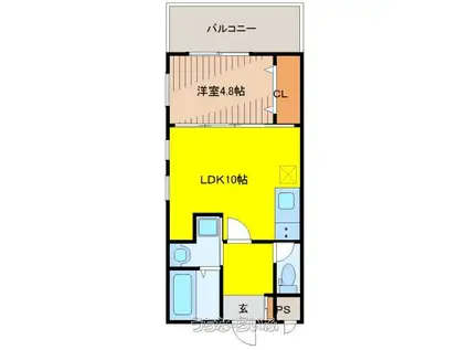 E.N.Gマンション(1LDK/3階)の間取り写真