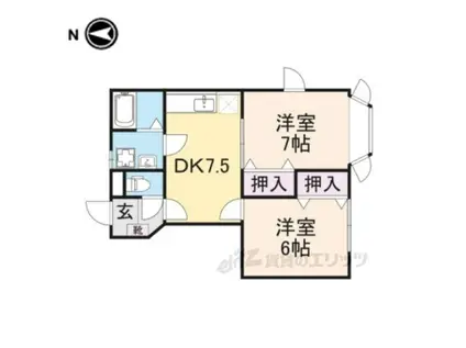 グリーンハウス(2DK/1階)の間取り写真