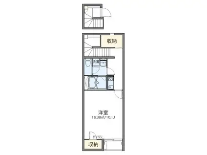 レオネクストカーサ(1K/2階)の間取り写真
