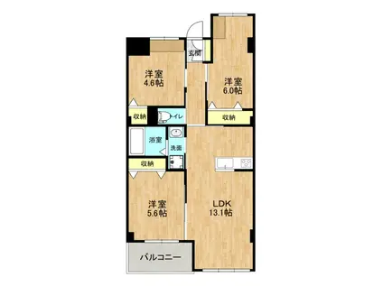 GRACEーC(3LDK/1階)の間取り写真