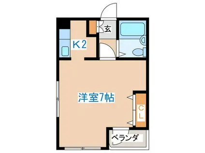 ブローニュ宮ヶ丘(1K/3階)の間取り写真