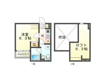 IMPRESSIVE SUMA(1K/1階)の間取り写真