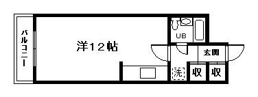 GRAND CASA(ワンルーム/3階)の間取り写真