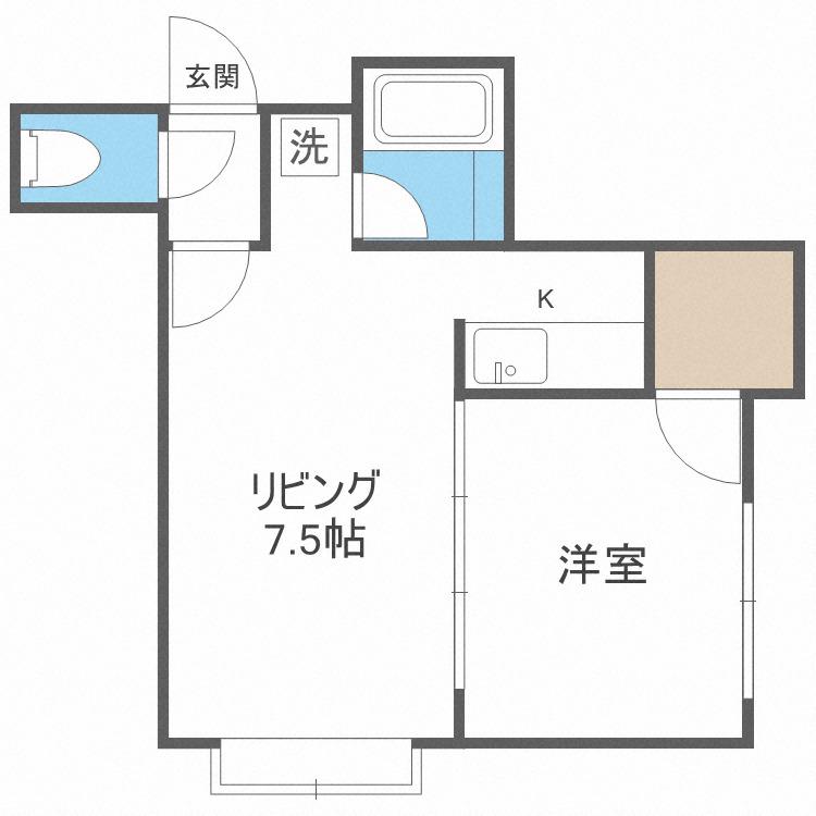 アンファン47(1LDK/3階)の間取り写真