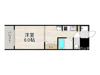 ランドビル本陣(1K/10階)の間取り写真