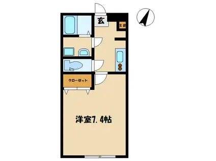 レーヴコート相模台(1K/2階)の間取り写真