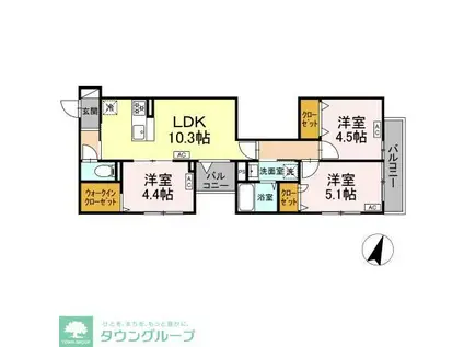 セレスティア西瑞江(3LDK/3階)の間取り写真