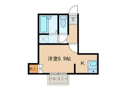 LE CIEL(ワンルーム/2階)の間取り写真