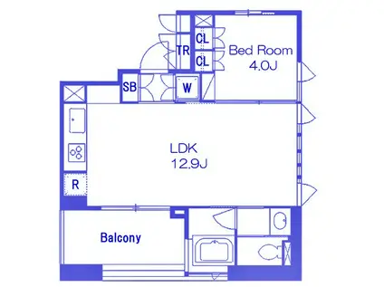 住吉コートクイースト(1LDK/10階)の間取り写真