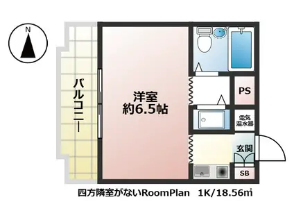 ジョイフル南塚口II(1K/3階)の間取り写真