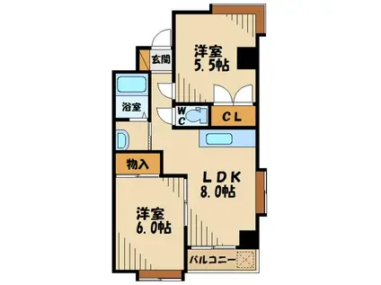 コートラビアンローズ(2LDK/7階)の間取り写真
