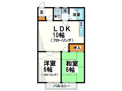 ファミーリエ(2LDK/2階)の間取り写真