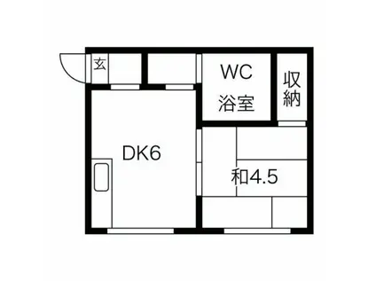 リストワール白石(1DK/2階)の間取り写真