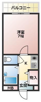 ベルドマーニ(1K/2階)の間取り写真