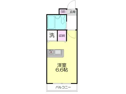 サンガーデン元郷 B(ワンルーム/1階)の間取り写真