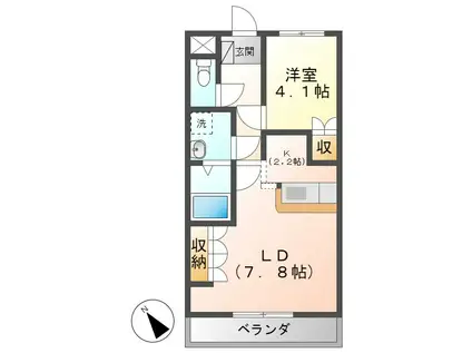 SHELLGRANDE松森(1LDK/2階)の間取り写真