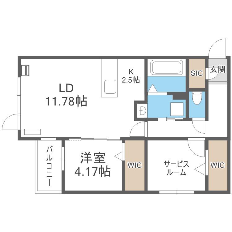 ガイアールS24(2LDK/3階)の間取り写真