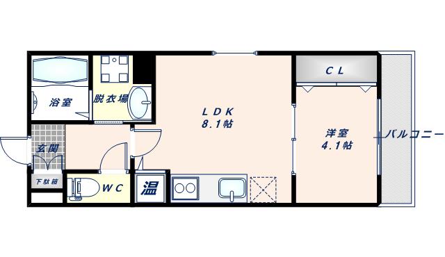 アート東大阪B(1LDK/2階)の間取り写真