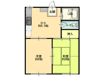 ファミネス太田(2DK/1階)の間取り写真