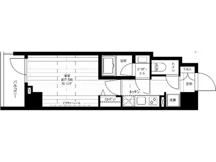 ステージファースト浅草桜橋(1K/5階)の間取り写真