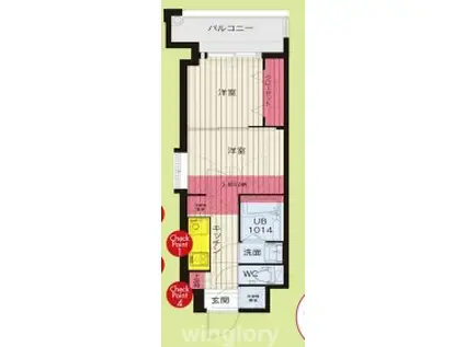 NO.88 MARINAGATE SUNS(2K/9階)の間取り写真