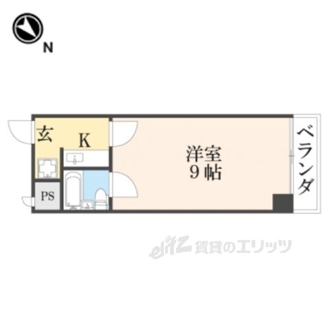 サンクリエート彦根(1K/3階)の間取り写真