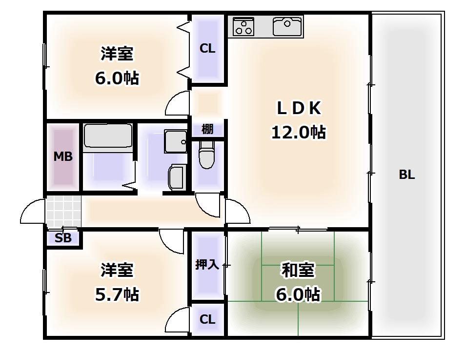 パインブルックアネックス(3LDK/10階)の間取り写真