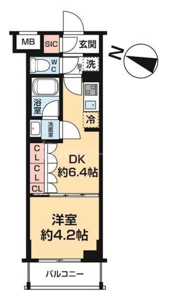 ARCOBALENO HASUNE I(1DK/5階)の間取り写真
