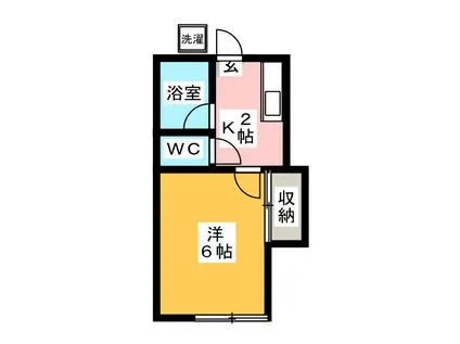 コーポルミエール(1K/2階)の間取り写真
