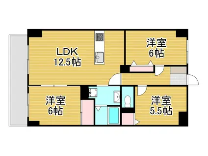 クレセール守恒(3LDK/9階)の間取り写真