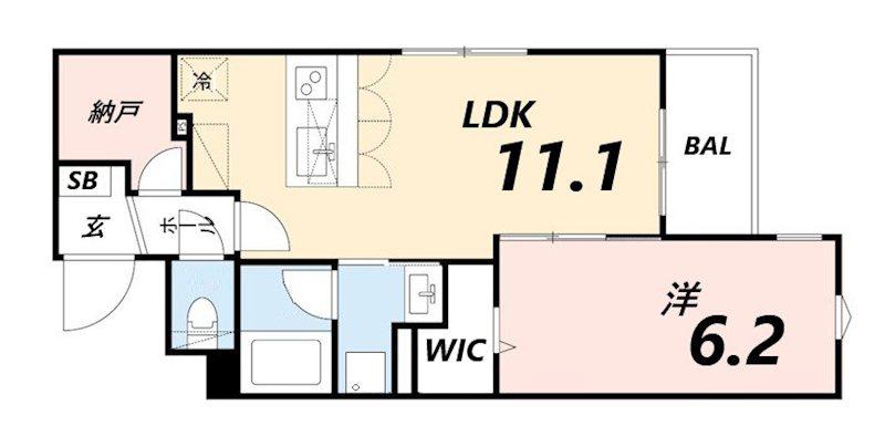VRD姫路(1LDK/3階)の間取り写真