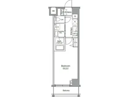 ボアビスタ門前仲町(1K/6階)の間取り写真