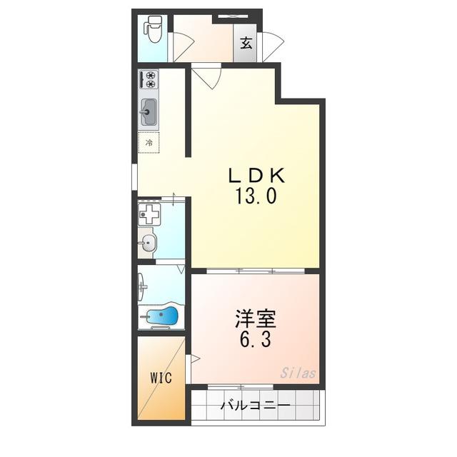 フジパレス堺石津川II番館(1LDK/1階)の間取り写真