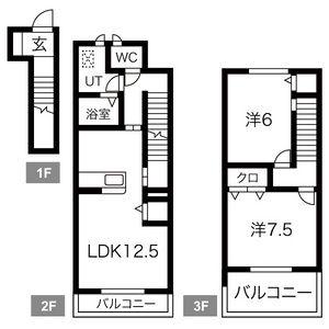 グリーンパーク(2LDK/2階)の間取り写真