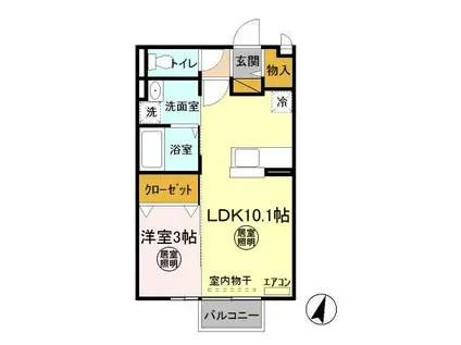 イル・セレーノ(1LDK/1階)の間取り写真