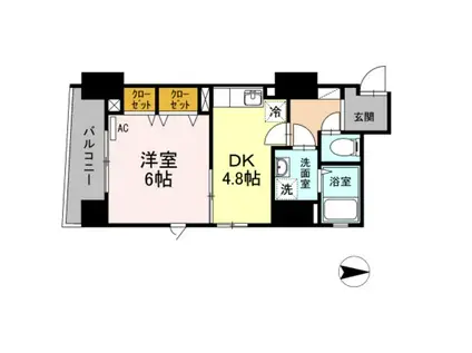 フィルモアワン(1DK/9階)の間取り写真