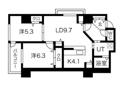 シティコート目黒2棟(2LDK/5階)の間取り写真