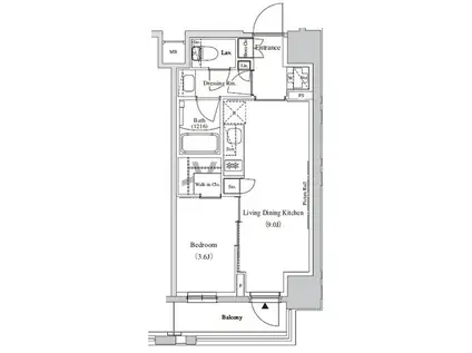 ザ・パークハビオ蕨(1LDK/2階)の間取り写真